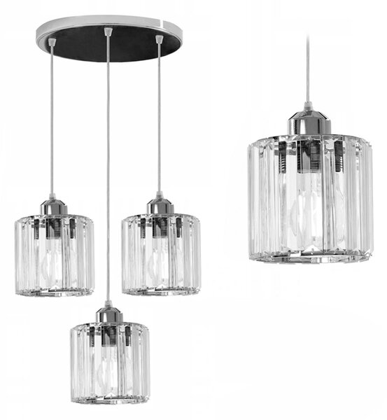 Toolight - ELEGANCE LAMPA SUFITOWA APP210-3CPR KRYSZTAŁ SREBRNA, OSW-08550