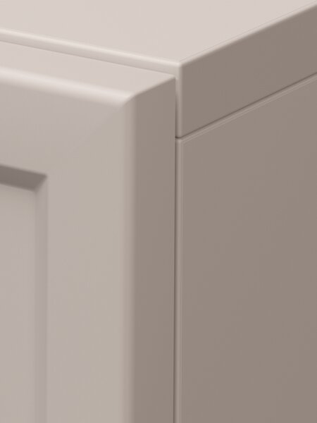 Komoda Lorini 200 cm čtyřdveřová - kašmír / černé madla T-bar