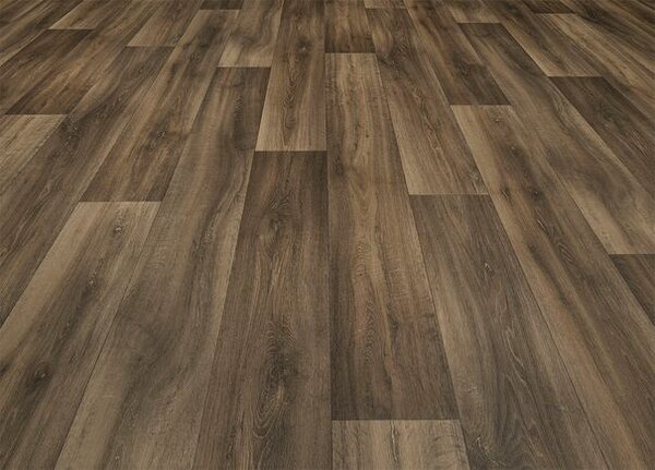 Breno PVC PURETEX Lime Oak 661D – tmavé dřevo, šíře 400 cm