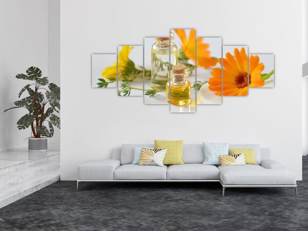 Obraz oranžových květin (210x100 cm)