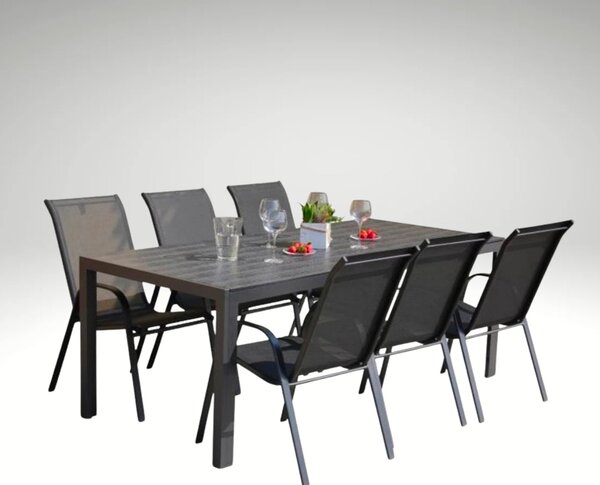 Vikio Venkovní zahradní set 205x90 pro 6 osob DK303 antracit
