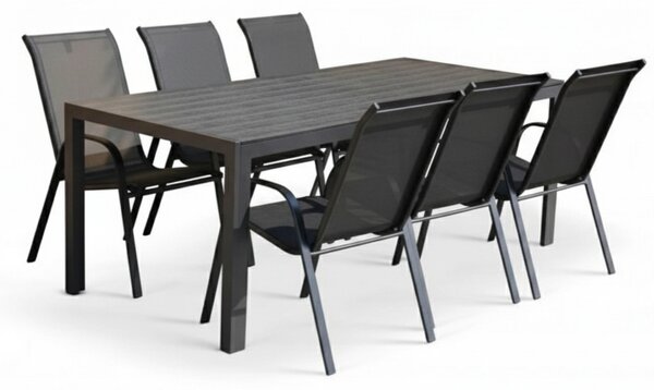 Vikio Venkovní zahradní set 205x90 pro 6 osob DK303 antracit