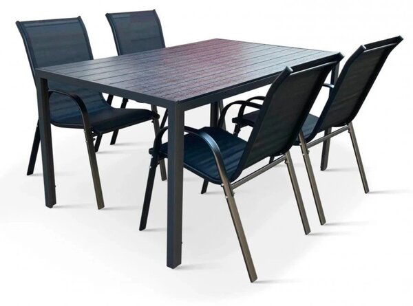 Vikio Venkovní zahradní set 150x90 pro 4 osoby DK302 antracit