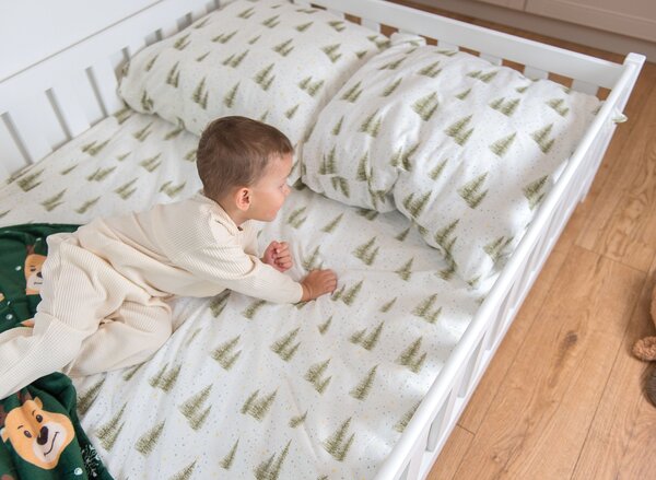Dětská Montessori postel z masivu borovice BETTY - 200x120 cm - BÍLÁ