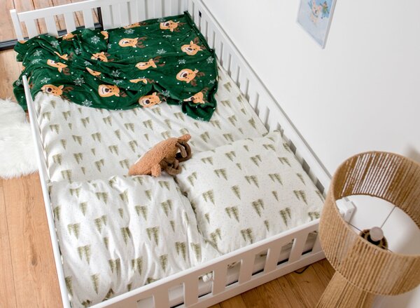Dětská Montessori postel z masivu borovice BETTY - 200x120 cm - BÍLÁ