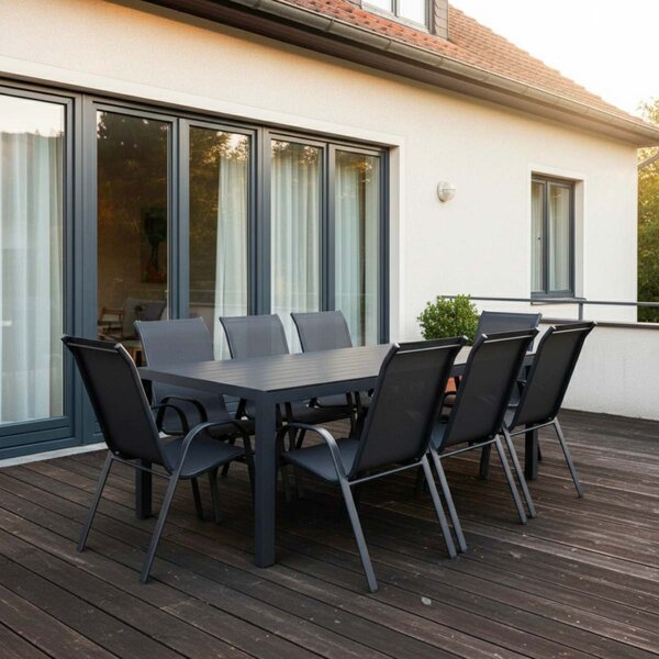 Vikio Venkovní zahradní set 205x90 pro 8 osob DK305 antracit