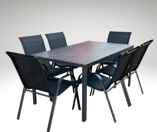 Vikio Venkovní zahradní set 150x90 pro 6 osob DK304 antracit