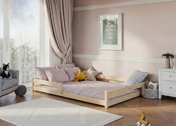 Dětská Montessori postel z masivu borovice ALICE - 200x140 cm - PŘÍRODNÍ