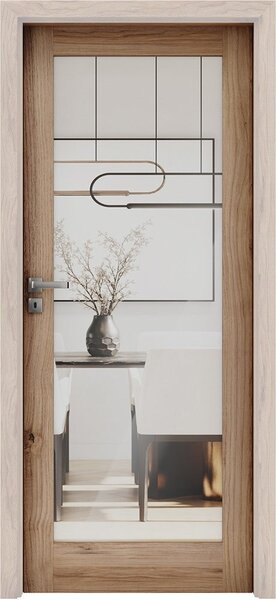 Interiérové dveře INVADO MIRROR 1 - dub podzimní B706, levé "90", pro FAB