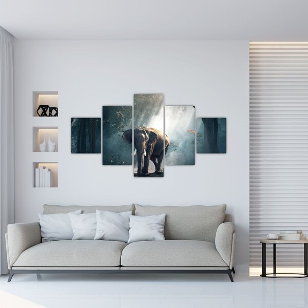 Obraz slona v džungli (125x70 cm)