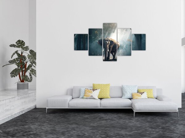 Obraz slona v džungli (125x70 cm)