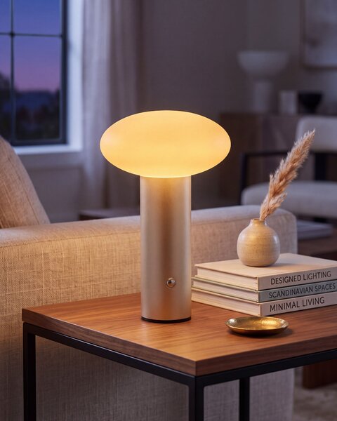 LED bezdrátová stolní lampa BUAYAN se stmívačem Kov Zlatá