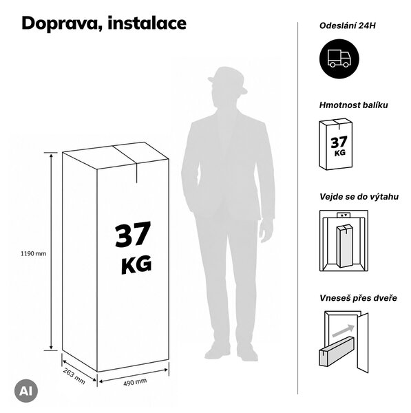Regál se zásuvkami do kanceláře, na pořadače a dokumenty, otevřené police, kovový, černý, 800x2200x400 mm: ARIEL