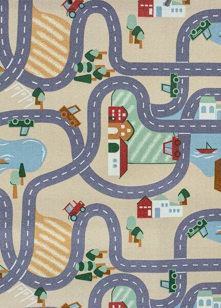 Breno Metrážový koberec SCANROAD 39 se silnicemi, šíře 400 cm