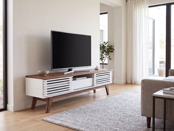 TV stolek DETROIT Hnědá/Bílá