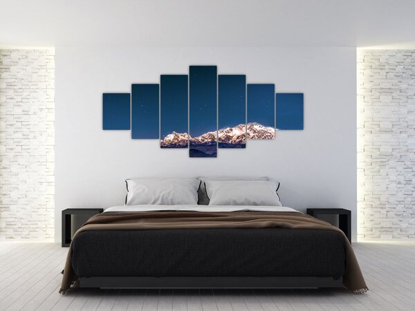 Obraz hor a noční oblohy (210x100 cm)