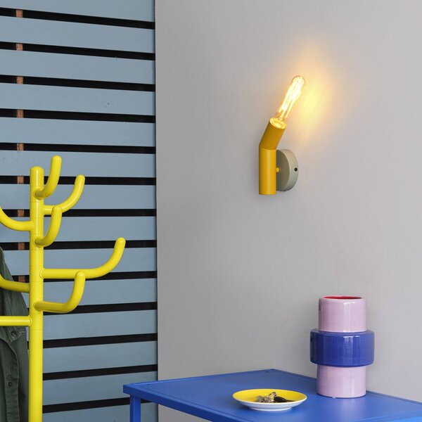 OSRAM nástěnné světlo Decor Straw, 1-žárovkové, šedé/žluté, ocel, E27, stmívatelný, Hliník / šedá / zinek, Obývací pokoj / jídelna, kov, Moderní