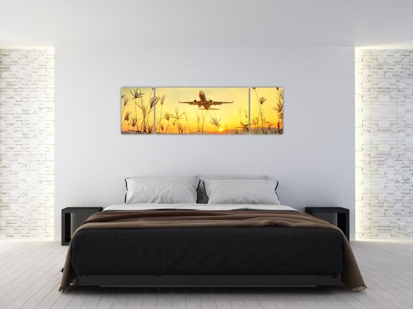 Obraz vzletu letadla (170x50 cm)