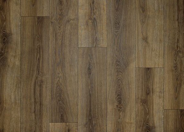 Breno PVC CARBONTEX Cherbourg Oak 546 – tmavé dřevo, šíře 400 cm