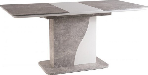Casarredo Rozkládací jídelní stůl SYRIUSZ 120x80, šedá beton/bílá mat