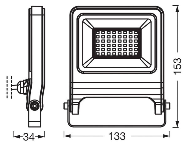OSRAM LED venkovní bodové osvětlení ENDURA FLOOD, bílý 30 W 3 000 K IP65, Bílá / opál, Hliník