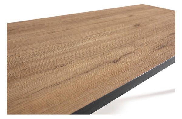 Černý/přírodní konferenční stolek s deskou v dubovém dekoru 60x120 cm Sindi – Marckeric