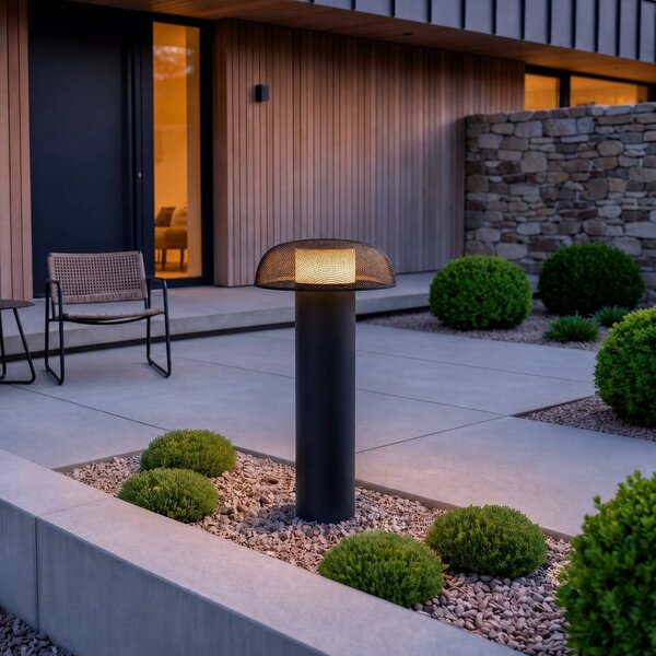 Lucande LED osvětlení cesty MAILE, 80 cm, antracitová, IP65, Černá, Hliník, Design
