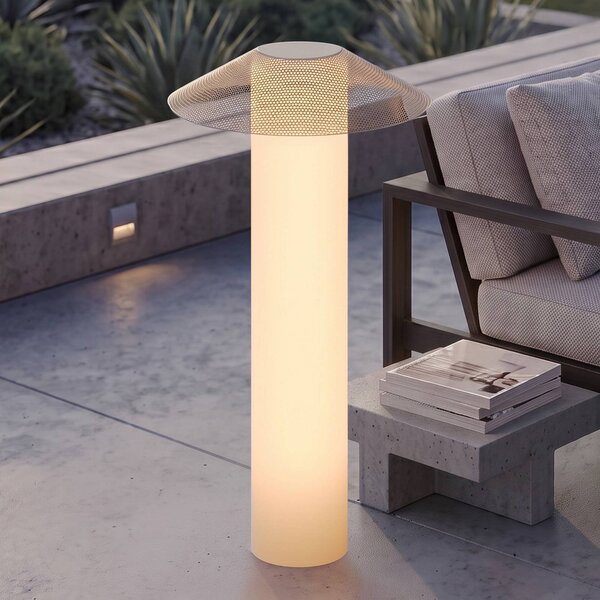 Lucande LED terasové svítidlo ZAMIRAS, 110 cm, stříbrné, IP65, Hliník / šedá / zinek, Hliník, Design