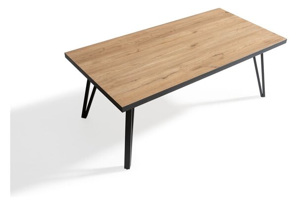 Černý/přírodní konferenční stolek s deskou v dubovém dekoru 60x120 cm Sindi – Marckeric