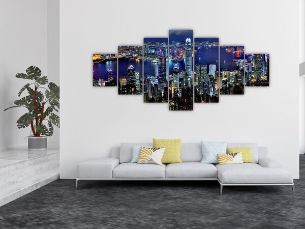 Obraz nočního města (210x100 cm)