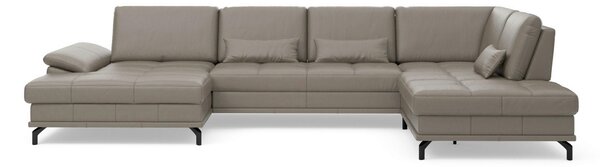 SEDACÍ SOUPRAVA, kůže, šedá Sit & More - Sedací soupravy, Online Only