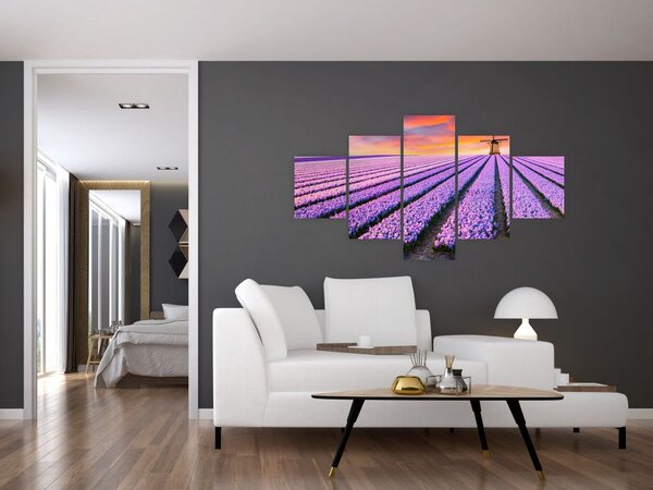 Obraz - květinová farma (125x70 cm)