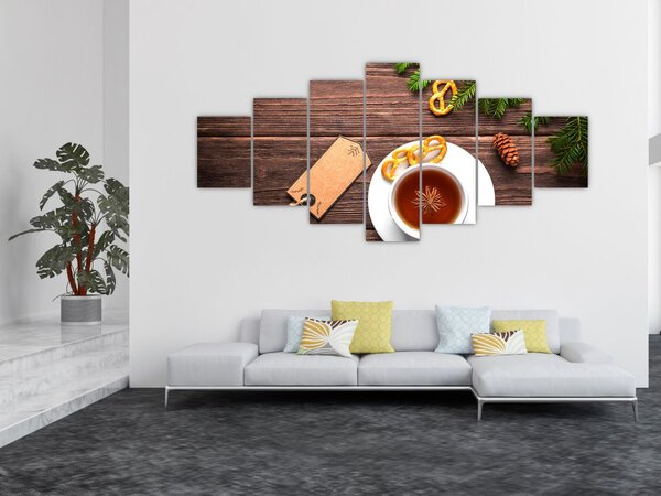Obraz - hrníček s dekoracemi (210x100 cm)
