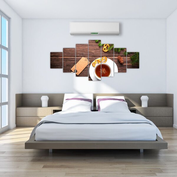 Obraz - hrníček s dekoracemi (210x100 cm)