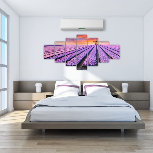 Obraz - květinová farma (210x100 cm)
