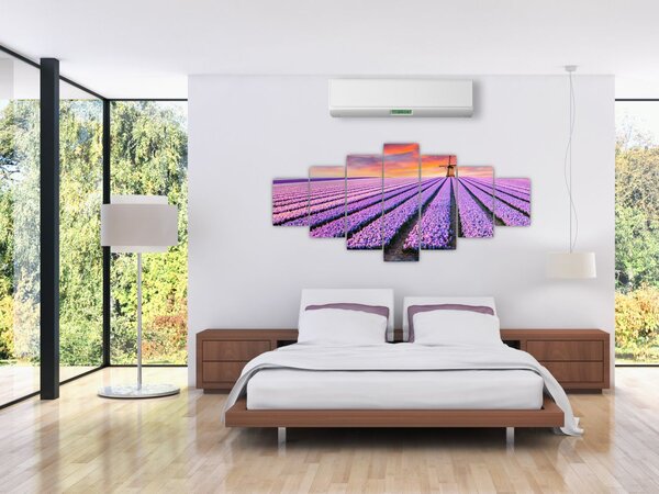 Obraz - květinová farma (210x100 cm)