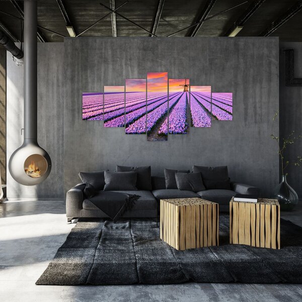 Obraz - květinová farma (210x100 cm)