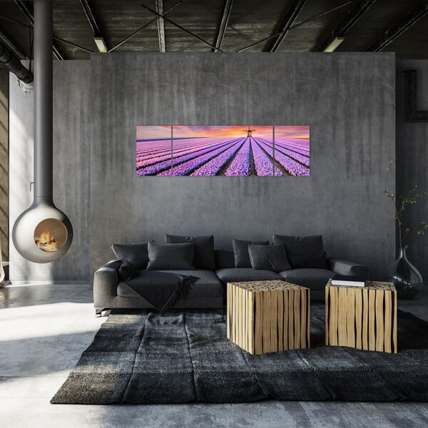 Obraz - květinová farma (170x50 cm)