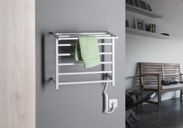 Sapho Sapho, ELZOR Elektrický sušák ručníků 500x470mm, 60W, černá matná, EB510