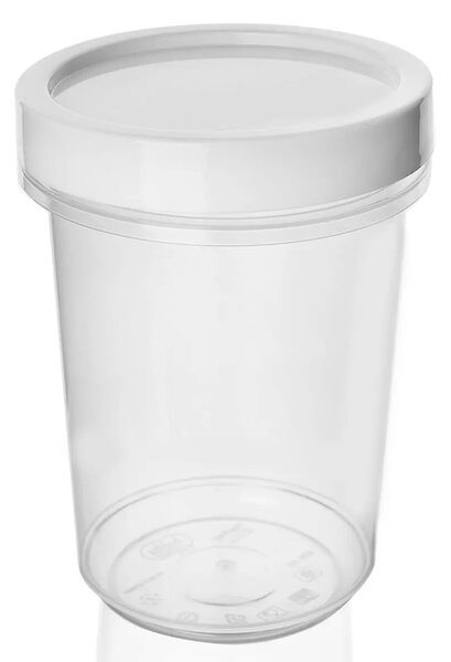 Orion Kulatá dóza s bílým víčkem na závit, těsnící - UH WHITE 0,5 l