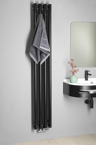 Sapho Sapho, PILON topné těleso 196x1800mm, se 3 háčky, černá mat, IZ128T