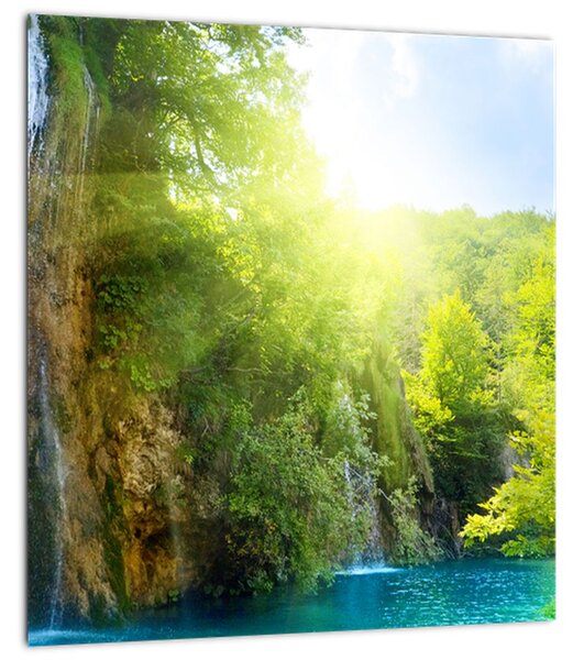 Obraz - vodopády v pralese (30x30 cm)