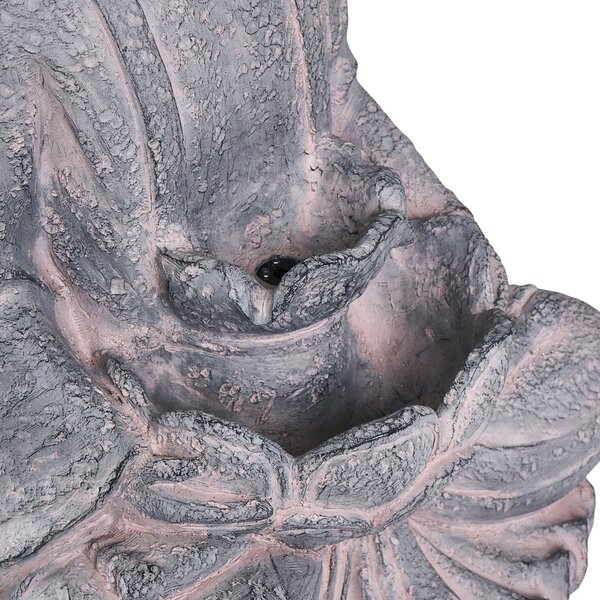 Zahradní fontána LED URLANTE Buddha Šedá