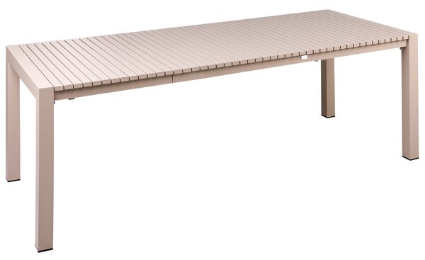 Rozkládací zahradní jídelní stůl ARDESIO 160/220 cm 90 cm Kov Pískově béžová