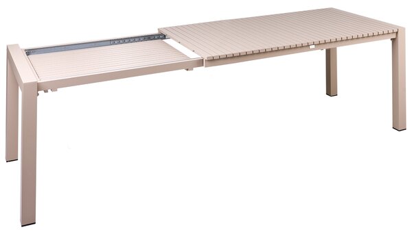 Rozkládací zahradní jídelní stůl ARDESIO 160/220 cm 90 cm Kov Pískově béžová