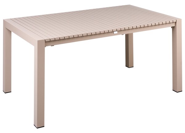 Rozkládací zahradní jídelní stůl ARDESIO 160/220 cm 90 cm Kov Pískově béžová