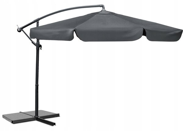 Plonos šedý s boční nohou slunečník 350 x 250 cm