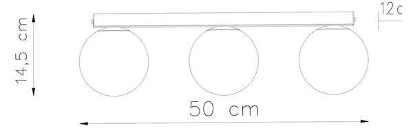 Černé stropní svítidlo se skleněným stínidlem ø 12 cm Umerta – Sollux