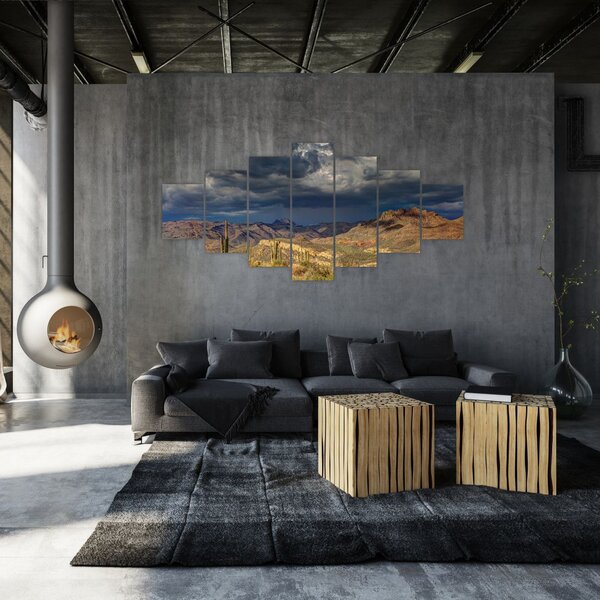 Obraz - kaktusy v přírodě (210x100 cm)