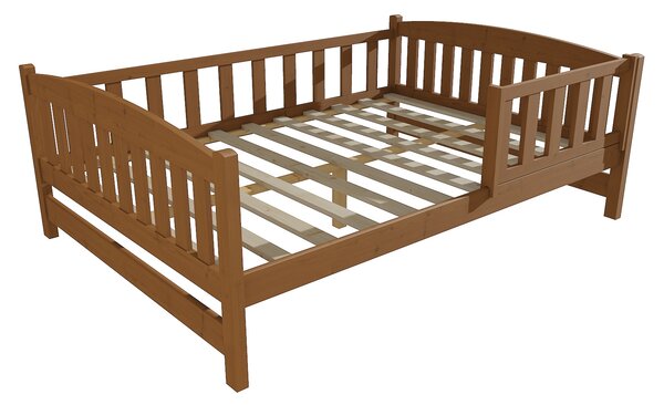 Vomaks Dětská postel DP 002 XL se zábranou Rozměr: 120 x 200 cm, Povrchová úprava: moření dub